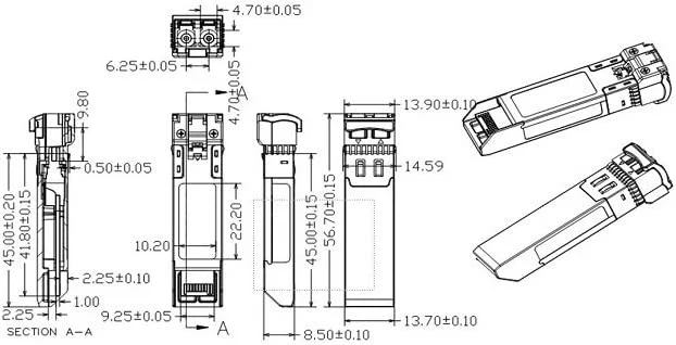 SFP+ 10g Wdm / Bidi / Simplex Duplex mm Sm Fiber Optical OEM 10gbase Ethernet SPF Module Manufacturer SFP Transceiver