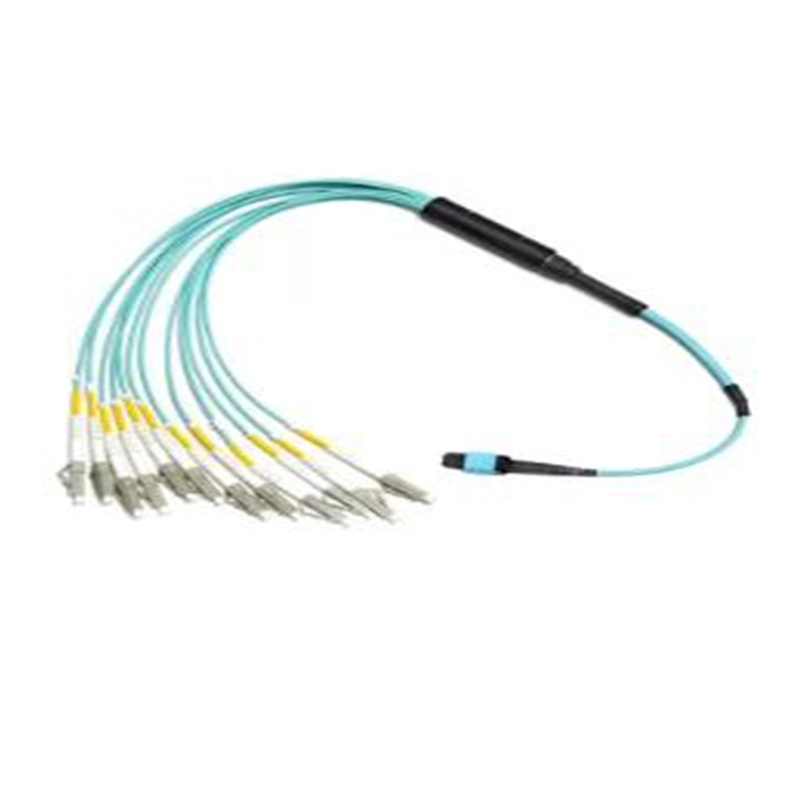 Om4 24 Core MPO MTP-LC 2.0mm Fanout Low Insertion Loss Polarity B Key up-Key up Trunk Fiber Optic Cable
