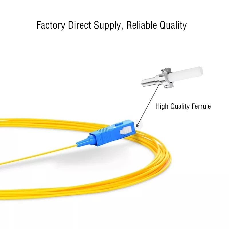 FTTH Drop Cable Fiber Optic Pigtail Sc APC Single Mode Pre-Connectorized G652D G657A Fiber Optic Pigtail 1m Length Sc APC G657A1 0.9mm