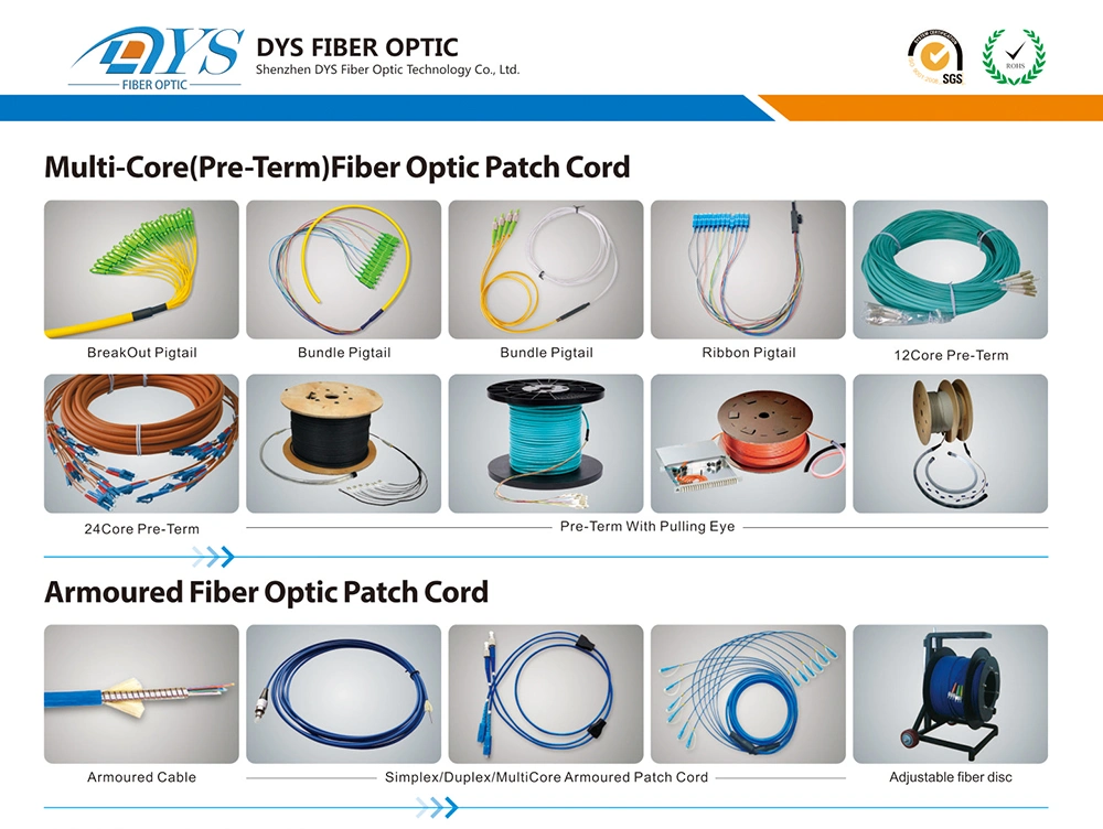 Optic Fiber Pre-Terminated Waterproof Pigtail Cable, 4 Core Waterproof Fiber Pigtail