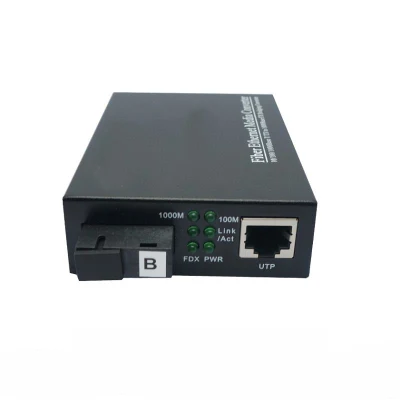 2 Convertidor de medios de fibra óptica dual Ethernet de 4 puertos 10 100 1000 Sc 100 metros 1000 metros Convertidor de fibra óptica a medios