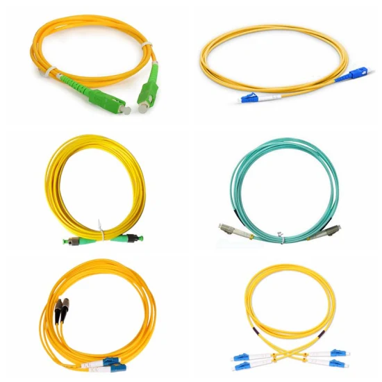 Latiguillo de fibra óptica LC Sc FC St Upc APC Single Mode Simplex Duplex Optic Patch Cord